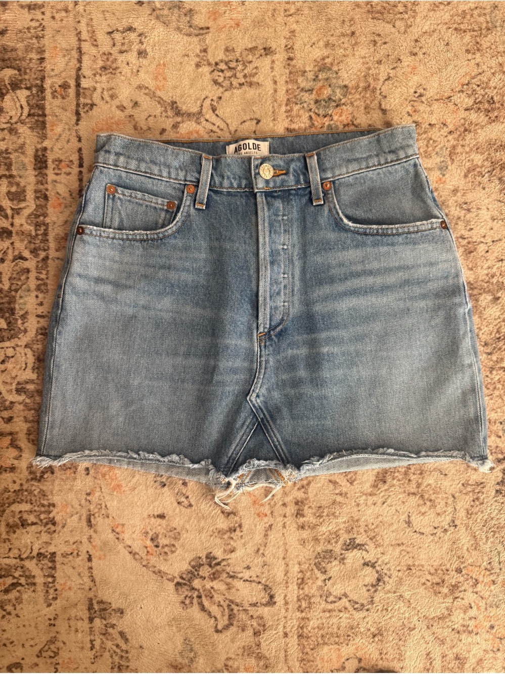 Agolde Quinn Denim Mini Skirt